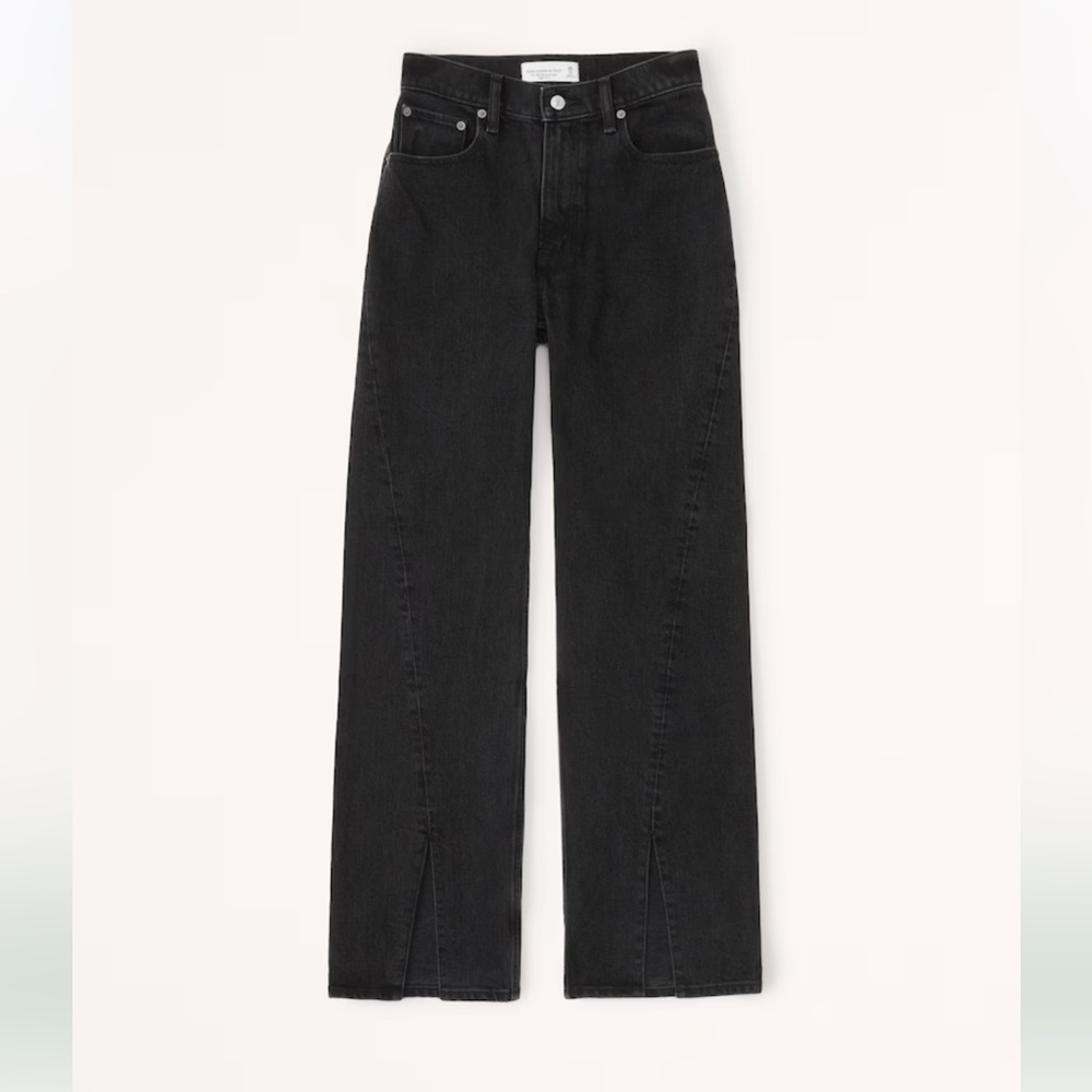 Abercrombie & Fitch Curve Love High Rise 90s Relaxed Jean with Vent Hem